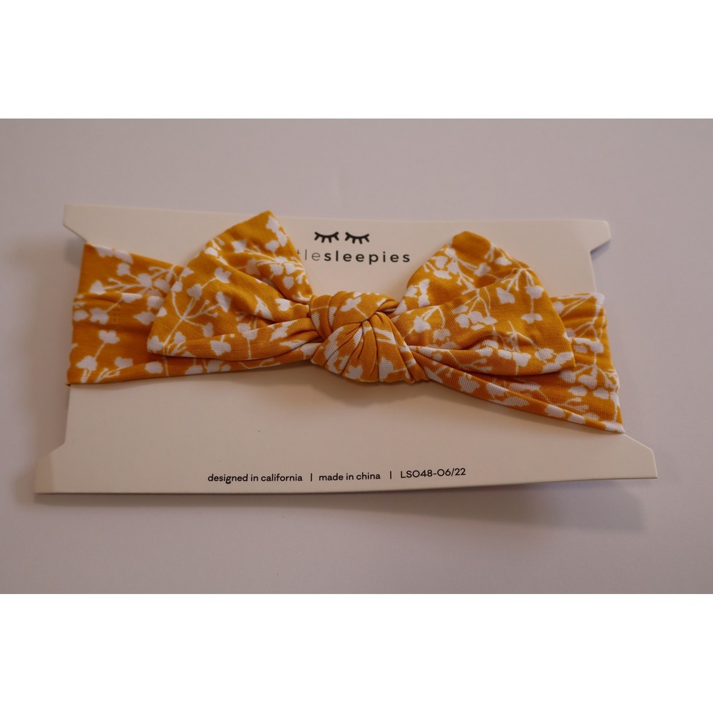 Little Sleepies Golden Poppies Knotted Headband Bamboo NB-3T